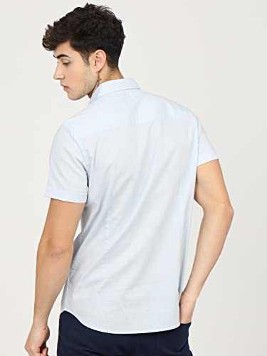 Image of Ketch Men's Cotton Slim Fit Solid Half Sleeve Shirt