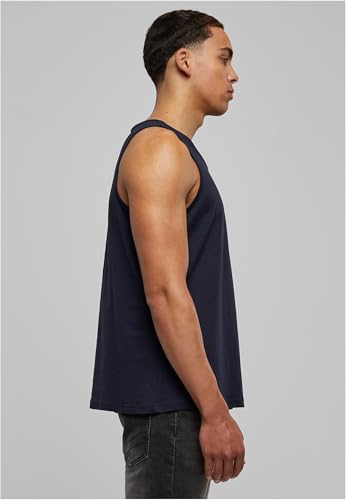 Build Your Brand Camisetas sin Mangas Hombres, Adulto, Azul, L
