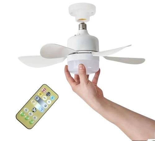 Ventilador de Teto com Luminária LED, Controle Remoto, 4 Pás, Ajuste de Brilho, Branco 40W
