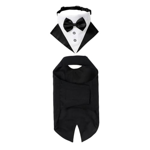 Disfraz Tuxedo Ajustable para Perro con Pajarita y Bandana