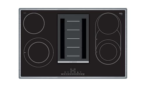 Bosch PKM845F11E Serie 6 Glaskeramik-Kochfeld mit Dunstabzug (autark), 80 cm breit, CombiZone Kombination zweier Kochzonen, PowerBoost schnelleres Kochen, DirectSelect intuitive Bedienung