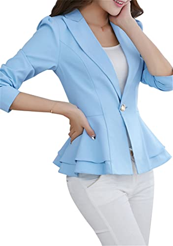 WIWIQS Women's Open Front Long Sleeve Work Office Jackets Blazer Lightweight Solid Color Slim Fit Blazers2