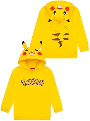 Pokémon Sudadera con Capucha, Sudadera Niños De Pikachu con Orejas 3D, Jersey Niño De Algodón, Amarillo 8-9 Años | Ya disponible en tu tienda friki favorita! En mundofriki.es!