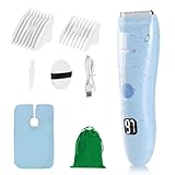 HOTUT Tagliacapelli per Bambini,Tagliacapelli Professionale Silenziosoper Bambini con display LCD e 2 guide,Macchina per Tagliare i Capelli Senza Fili Impermeabile e Ricaricabile(Blu)