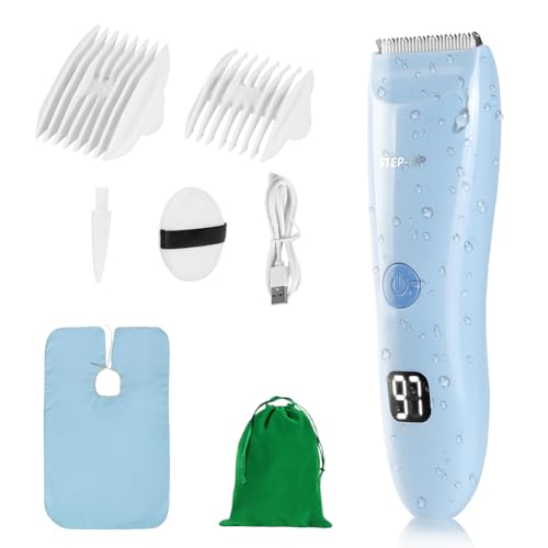 HOTUT Bébé Tondeuse à Cheveux Électrique, Machine à Couper les Cheveux Sans Fil Étanche et Rechargeable, 2 Peignes de Guidage, Avec Lame en Céramique de...