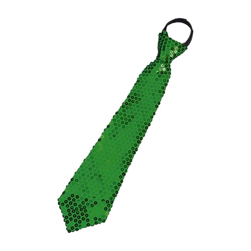 Morain Lentejuelas brillantes, corbata ajustable con cremallera, cuello preatado, cuello a la moda, verde, 36cm 8cm