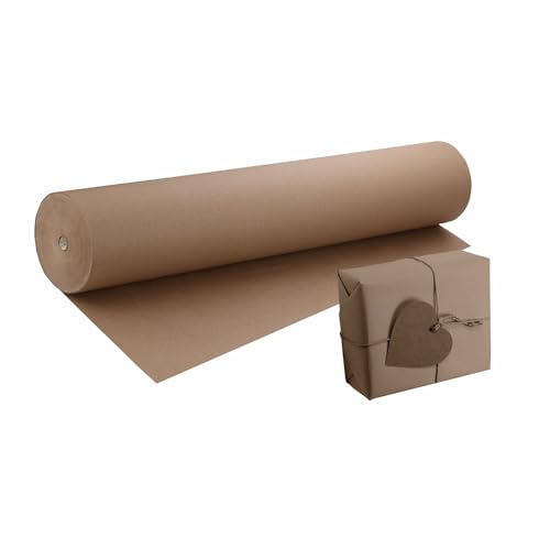 Papier cadeau recyclable rouleau kraft marron pour emballages de fêtes rustiques