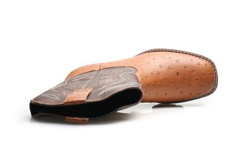 Santimon Men's Cowboy Boots, Two-Toned Square Toe Western Mid-Calf Dress Tuxedo Party Boots for Men3