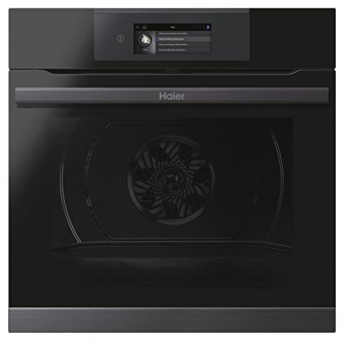 Haier I-TOUCH SERIE 4 HWO60SM5T9BHD Einbaubackofen/Nische 60 cm/Wi-Fi Funktion/Pyrolyse-Reinigung / 14 Funktionen, Schwarz