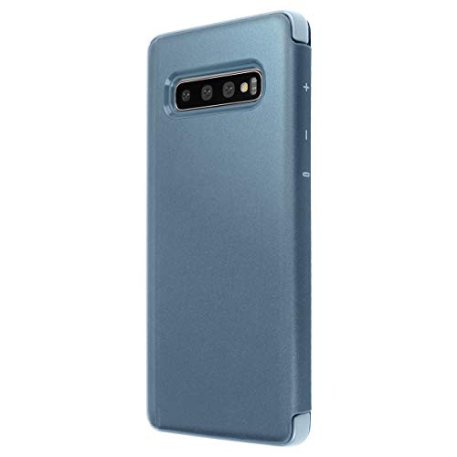 Galaxy S10+ Case,Aicase Luxury Flip Clear View Case Mirror Screen Smart Plating Case 360 Full Body Ultra Thin Intelligent Protective Case Cover With Stand Function For Samsung Galaxy S10+ (Blue) #TOP1