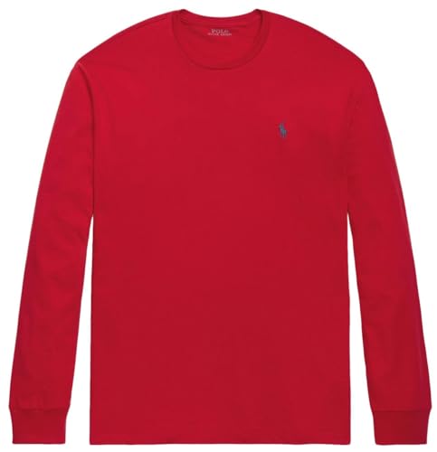 POLO RALPH LAUREN Men Long Sleeve Pony Logo T-Shirt (NewRed, L), Ralph Lauren Red, Large