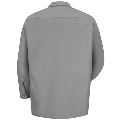 Image of Red Kap Men's Long Sleeve Industrial Work Shirt | Moisture Wicking Button Up, Wrinkle Resistance Fights Fading & Stains
