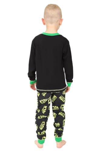 Marvel Conjunto de pijama The Incredible Hulk Crash Krunch para niños de Los Vengadores, Negro, 4-5 años