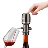 Vinxper Wine Aerator Adjustable 0-4 Hours, Rechargeable Wine Air Aerator, Electric Wine Decanter, Wine Pourer for Wine, Gift for Men/Boyfriend/Dad, Gunmetal Gray