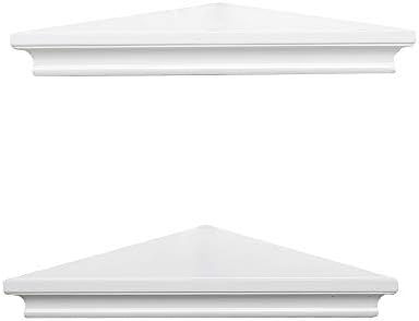 AHDECOR White Floating Corner Shelves Set of 2, MDF Wall Shelves for Bedroom, Living Room, Bathroom, Kitchen, Office and more