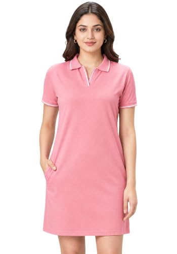Image of Wear Your Opinion Women's S to 5XL Plus Size PQ Polo Collar Neck Style Midi Tshirt Dress