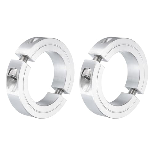 uxcell 2Pcs Double Split Clamp-On Shaft Collar 1-7/8" Bore, Aluminum Alloy