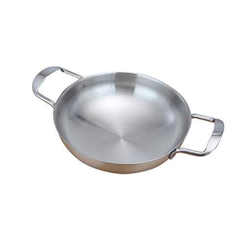 Stainless Steel Paella Pan Seafood Stock Pot Non-Stick Frying Pan Crayfish Seafood Cooking Pan Kitchen Tools (One Color E)