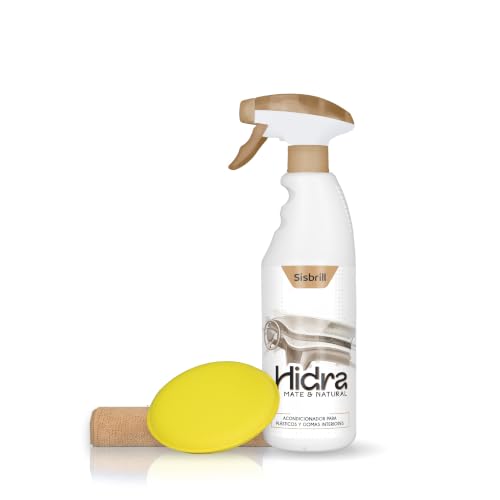 Sisbrill Hidra, Acondicionador y Abrillantador de Salpicaderos, Piel y Plásticos Interiores - Acabado Natural con Tacto seco.