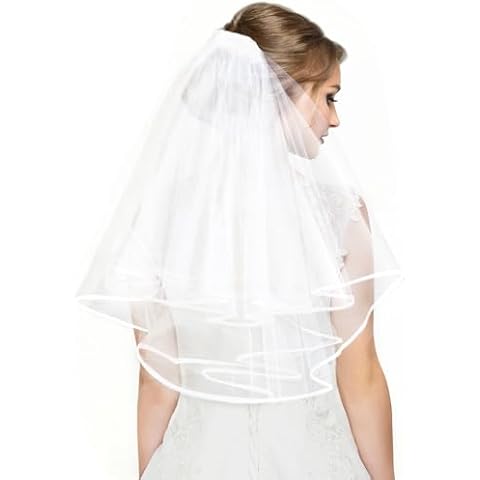 Audaisyly Satin Edge Tulle Veil Cover