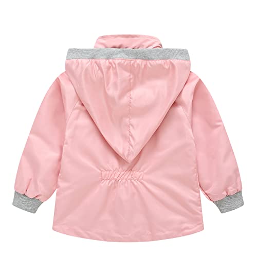 KAGAYD Little Girl Boy Solid Jackets Windbreaker With Hoods Kids Zipper Hooded Outwear Windproof Jacket3