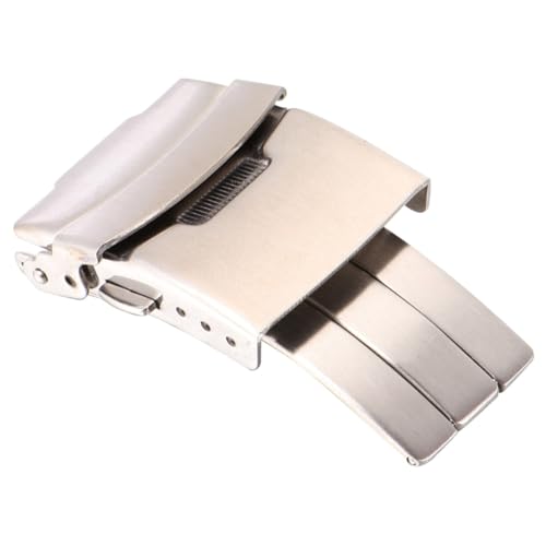 PRETYZOOM 1pc Stainless Steel Watch Band Buckle Clasp Sturdy Connection for Steel Watchbands Elegant Design Easy Installation Silver Finish for Wrist Watch Accessories