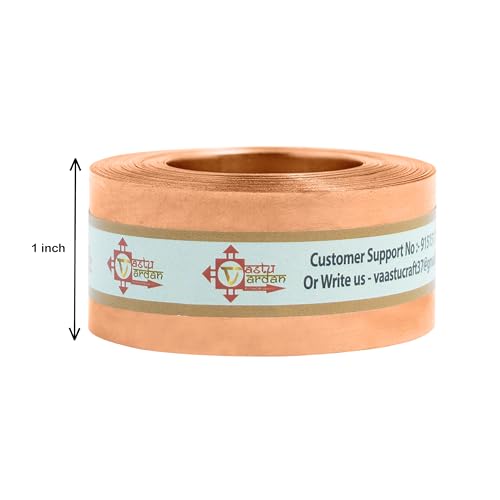 Image of Copper Strip | 1 INCH | Pack of 1 | Strip for Vastu Remedy | Width-25mm, Thickness-0.2mm, Length-25 Feet Approx.