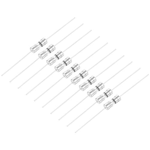 QUARKZMAN Fusibles de Vidrio de Cartucho de 3.6X10mm, 250V 3.15A, x 10Pcs, Lento, con Pb para Protección de Circuitos, [Tono Plateado]