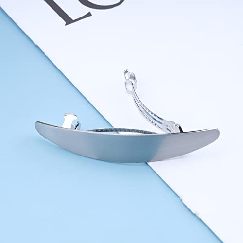 Wendalern Snap Hair Pin Clip Silver Bun Hair Barrette Metal Hair Holder Clips Spring Minimalist Hair Clips Decorative Hair Accessories for Women and Girls - Image 4