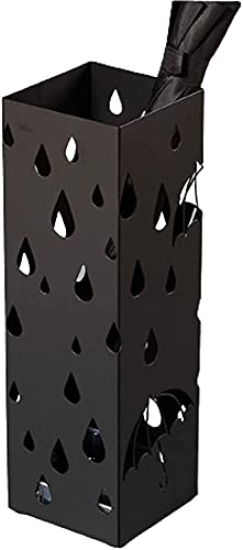 SaryEdge Umbrella Stand,Umbrella Stand Wrought Iron at the Entrance Corner of Home Hotel,Long and Short Umbrella Drain Stand/Black,Black,Black