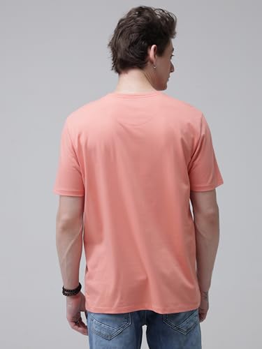 Image of TURMS Men's Casual Solid Round Neck T-Shirt, Odor Control, Stretchable & Breathable, Cotton Rich Fabric, Half Sleeve