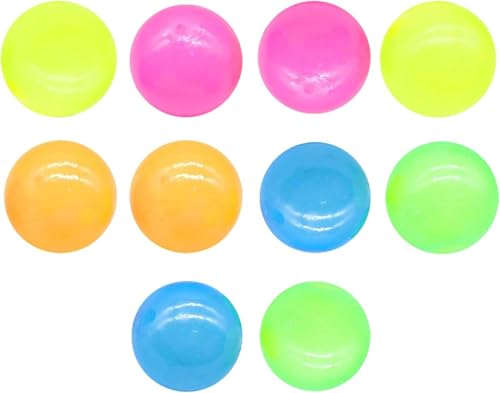 10PCS Glorbs Balls Glow Sticky Balls Glows in the Dark Ceiling Balls Sticky Ceiling/Wall Reusable Stress Relief Sensory Fidget Toys for Kids Adults Glowing Stress Balls for Home Office (multi 4.5cm)