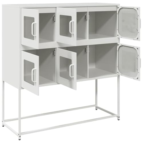 Armario de metal de acero laminado resistente y comoda blanca minimalista 7