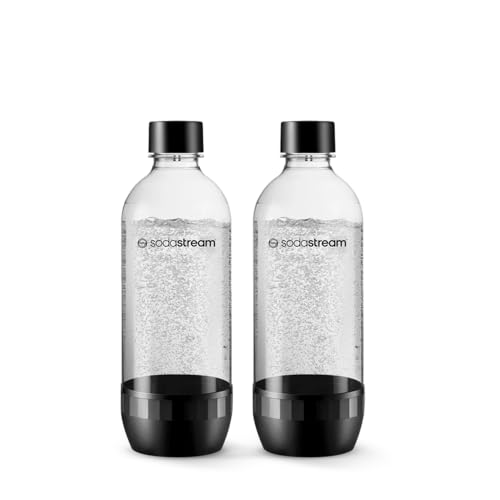 SodaStream Classic – 2 x Wiederverwendbare, spülmaschinengeeignete Wasserflaschen, 1 L Sprudelflaschen, kompatibel mit Gaia, Spirit, Terra, E-Terra, Art, Enso, Power, Cool, Easy, One Touch, Genesis.