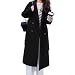 Damen Wollmantel in Übergröße, mittellang, lockere Passform, Hepburn-Stil, elegante Herbst-Winterjacke, koreanische Version, Oberbekleidung, lässiger Übermantel (XL schwarz)