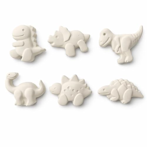 Image of EXPESIA 3D Dinosaur Painting Kit for Kids - Set of 6 White Dinosaur Figurines 6 Colors with Brush,| DIY Paint & Craft Activity Toy | Creative Art & Craft Kit for Boys & Girls | Return Gift, Birthday Gift, School Project