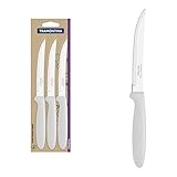 Conjunto De Facas Para Churrasco Tramontina Ipanema Com Lâminas Em Aço Inox E Cabos De Polipropileno Branco 3 Peças