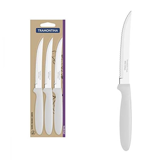 Conjunto de Facas para Churrasco Tramontina Ipanema com Lâminas em Aço Inox e Cabos de Polipropileno Branco 3 Peças