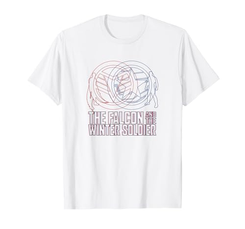 T-shirt Falcon and The Winter Soldier line art Marvel pour fan de pop culture