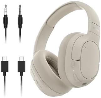 Belkin SoundForm Isolate Bluetooth Over-Ear Headphones - Hybrid Active Noise Cancelling Headphones - Wireless w/ 60H Playtime, Fast Charging & CloudCushion Ear Cups for Travel, Home, or Office - Sand