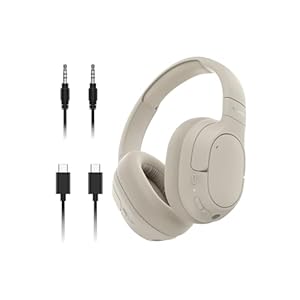 Belkin SoundForm Isolate Bluetooth Over-Ear Headphones – Hybrid Active Noise Cancelling Headphones – Wireless w/ 60H Playtime, Fast Charging & CloudCushion Ear Cups for Travel, Home, or Office – Sand