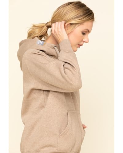 Image of ARIAT Women's Dark Oatmeal Heather Rebar Skill Set Zip Hoodie Oatmeal XX-Large