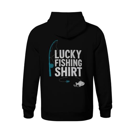 Kids Lucky Fishing Shirt Retro Boys Girls Lightweight Kangaroo Pocket Fleece Hoodies3