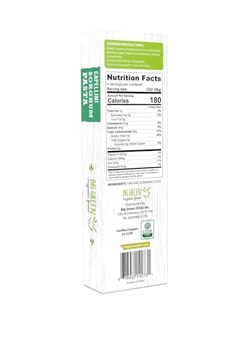 Big Green Organic Food- Organic Sorghum Capellini, 8.8oz, Gluten-Free, Non-GMO (1) image 4