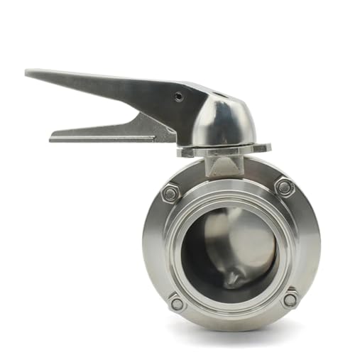 Vanne papillon sanitaire 76mm ferrule 91 inox 304 robuste avec poignée gâchette - 7