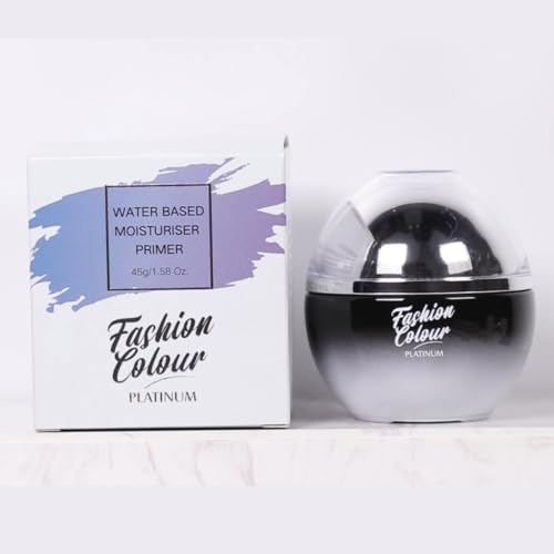 Image of FASHION COLOUR Platinum Water-based Moisturizer Primer | Lightweight Moisturiser Primer to Brighten Skin, Enhance Glow | Gives Non-Greasy Fresh Glowing Skin - For Men & Women | 45g (Pack of 2)
