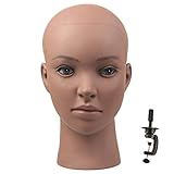 Afro American Mannequin Head for Wigs Black Styrofoam Mannequin Head with Female Face Bald Mannequin Head for Making Wigs