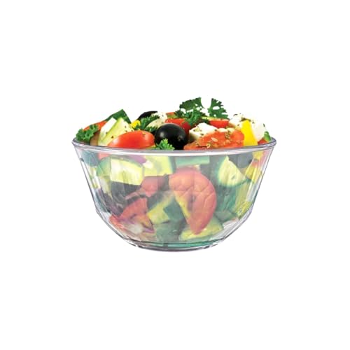 SignoraWare Prism Brorsilicate Glass Serving Bowl | Microwave Safe | Elegant Design for Everyday Use | Mixing & Serving Bowl | Ideal for Cooking, Storing, Reheating & Serving Food (1 LTR | Clear)