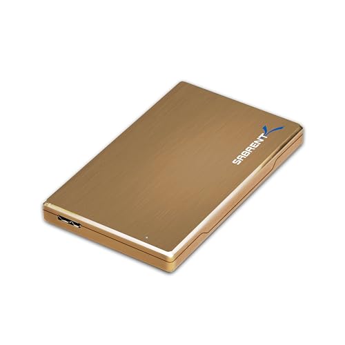 Sabrent Premium Ultra Slim 2.5-Inch SATA to USB 3.0 External Aluminum Hard Drive Enclosure Gold (EC-ALGD)