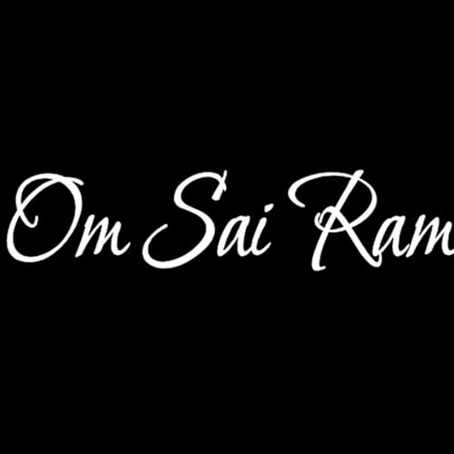 Image of KREEPO Pack of 2 Om Sai Ram Religious Self-Adhesive Vinyl Car Decal Sticker for Exterior Use| Dashboard| Windshield (White)